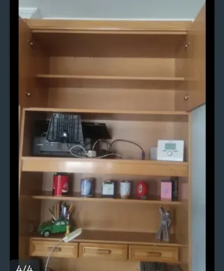 Estantería madera de roble, con cajones y altillo