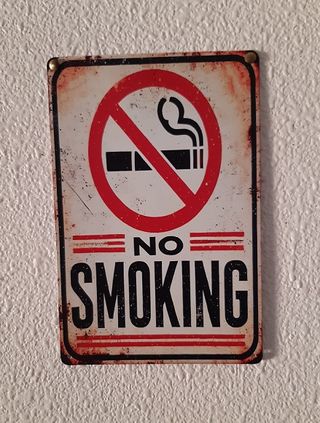 Letrero Metal No Smoking Prohibido Fumar