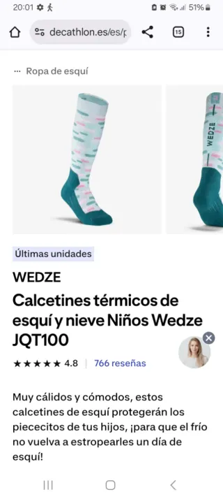 Calcetines térmicos nieve niño/niña