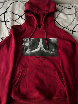 Sudadera con capucha Pray roja