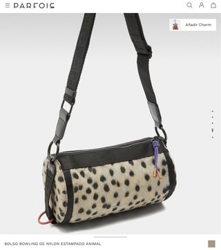 Bolso Bowling Nylon Estampado Animal Parfois.NUEVO