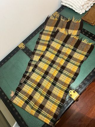 Sciarpa tartan marrone, gialla e verde