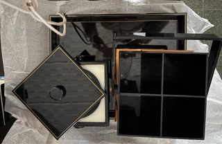 Bandeja, cubitera y botellero negro