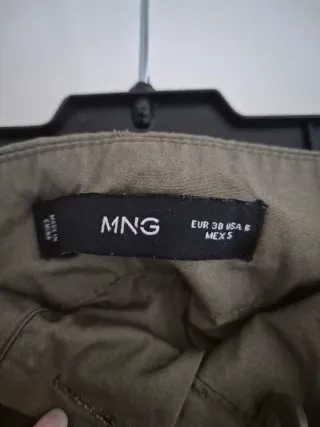 Pantalones Mango Anchos Verde Talla M