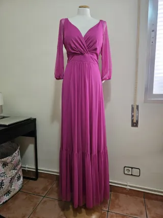 Vestido largo fiesta ocasión especial rosa