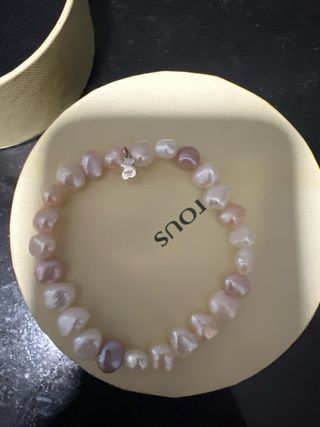 Pulsera Tous Perlas Rosas y Blancas Oso