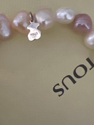 Pulsera Tous Perlas Rosas y Blancas Oso