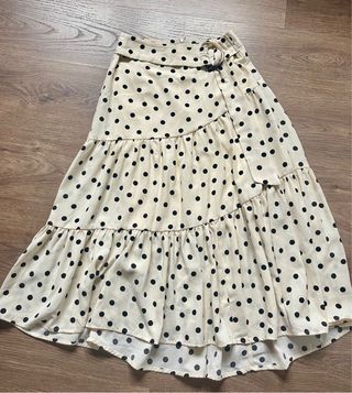 Falda midi lunares Stradivarius