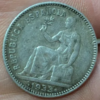 Moneda Española Plata 1933