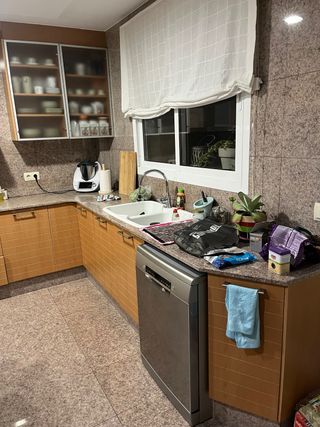 Muebles de cocina madera y cristal