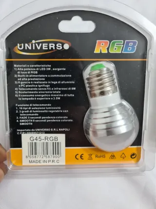 2 Lampadina LED RGB Universa 3W con Telecomando