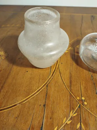 Juego de 2 botellas de cristal antiguas