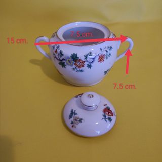 Azucarero de porcelana con flores