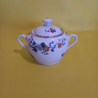 Azucarero de porcelana con flores