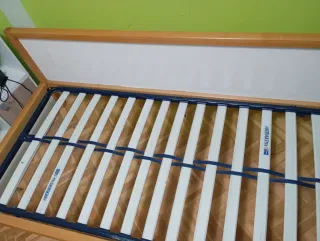 Robusta Cama juvenil madera maciza,somier 90x190