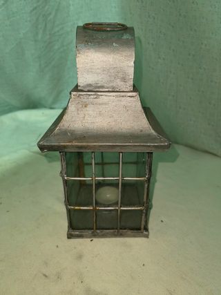 Candelabro Portavelas Metálico y Cristal