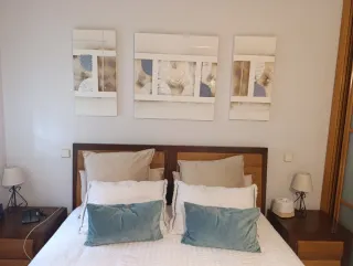 3 Cuadros Abstractos Beige y Azul