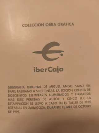 Serigrafía Miguel Ángel Sanz Ed. 200