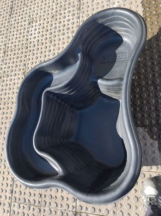 Estanque para jardín, plantas, peces y tortugas.