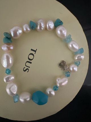 Pulsera Tous Perlas y Piedra Turquesa