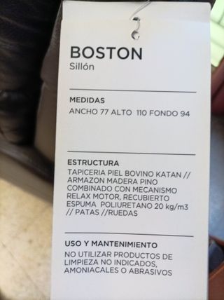 Sillón relax eléctrico piel Boston