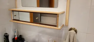 Mueble espejo baño madera metal