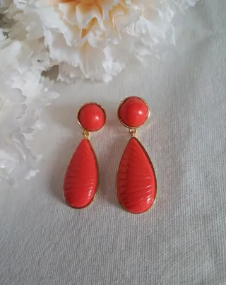 Pendientes Flamenca Rojos y Dorados