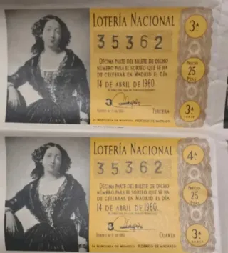 Décimo Lotería Nacional 1960