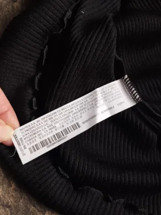 Zara Woman Top Canalé Negro Talla S