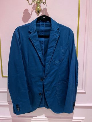 Americana Mango Verano Talla 48 Azul