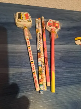 5 Lápices con Gomas de Colección