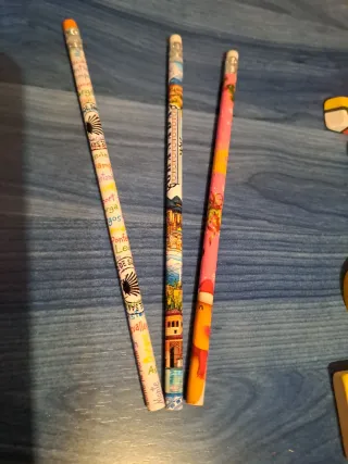 5 Lápices con Gomas de Colección