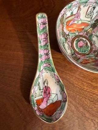 Cuenco y cuchara de porcelana MACAO