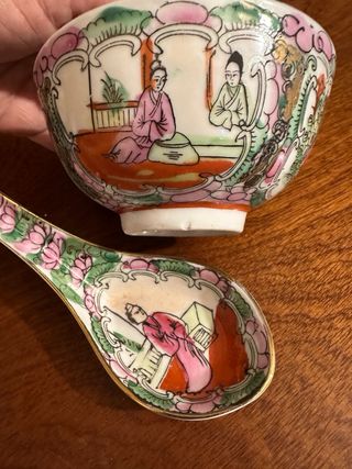 Cuenco y cuchara de porcelana MACAO