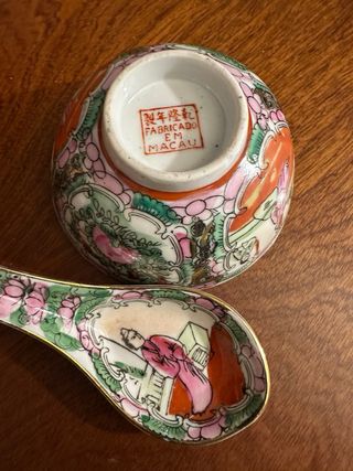 Cuenco y cuchara de porcelana MACAO