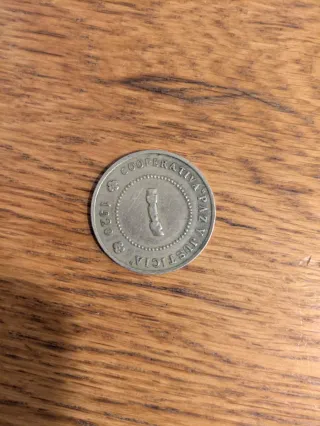 Moneda Cooperativa Paz y Justicia 1920