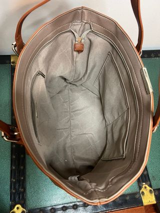 Borsa tote in ecopelle color caramello