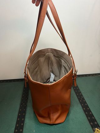 Borsa tote in ecopelle color caramello