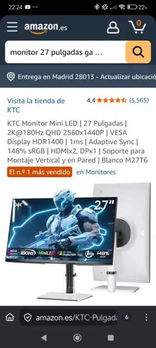 Monitor Gaming 27 WQHD 180Hz MiniLED