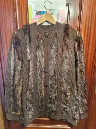 Cazadora señora marrón y multicolor