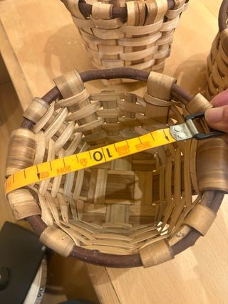 Lote 3 cestas mimbre artesanales