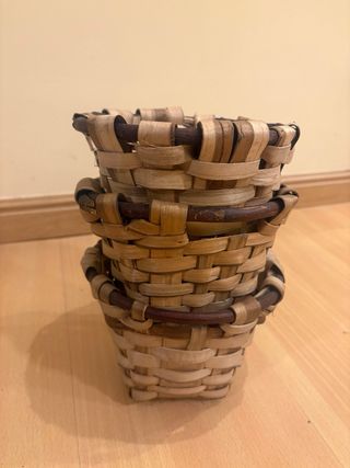 Lote 3 cestas mimbre artesanales