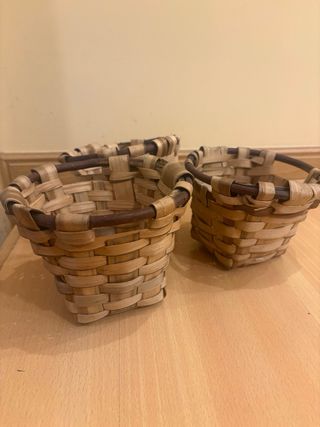 Lote 3 cestas mimbre artesanales