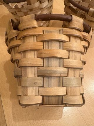 Lote 3 cestas mimbre artesanales