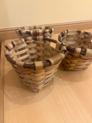 Lote 3 cestas mimbre artesanales