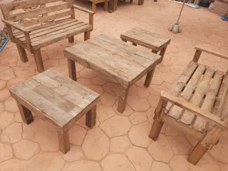 Conjunto Terraza Madera Palets Reciclada