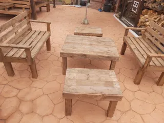 Conjunto Terraza Madera Palets Reciclada