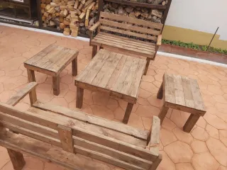Conjunto Terraza Madera Palets Reciclada