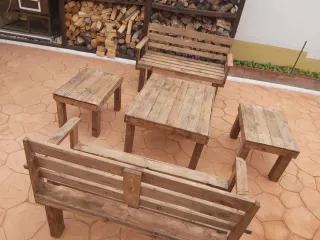 Conjunto Terraza Madera Palets Reciclada