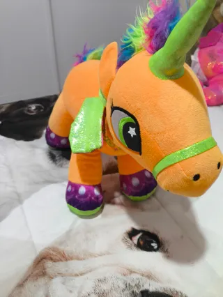 Peluche Unicornio Naranja Arcoíris